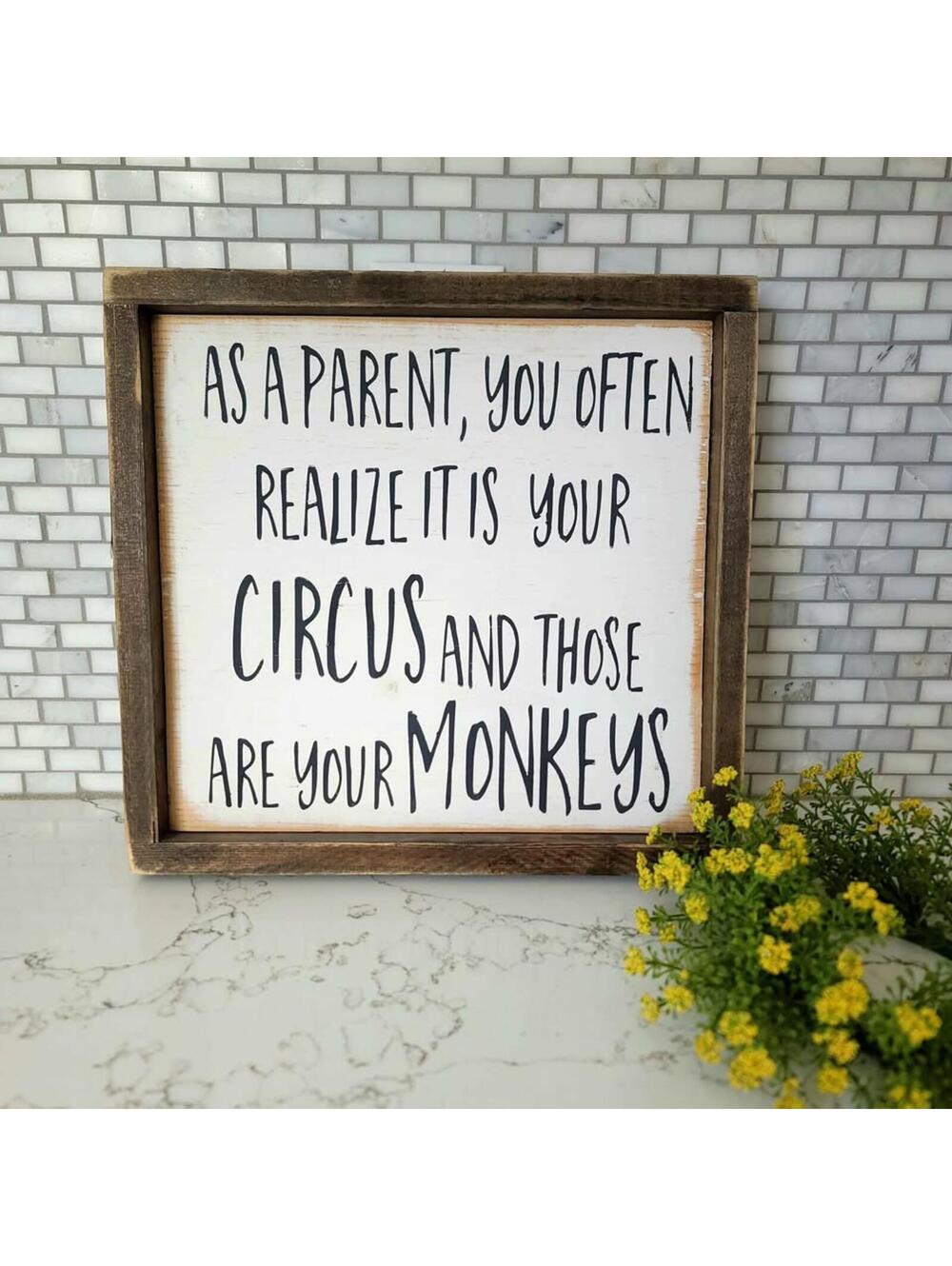 Funny Mother/Family Home Decor Wooden Sign